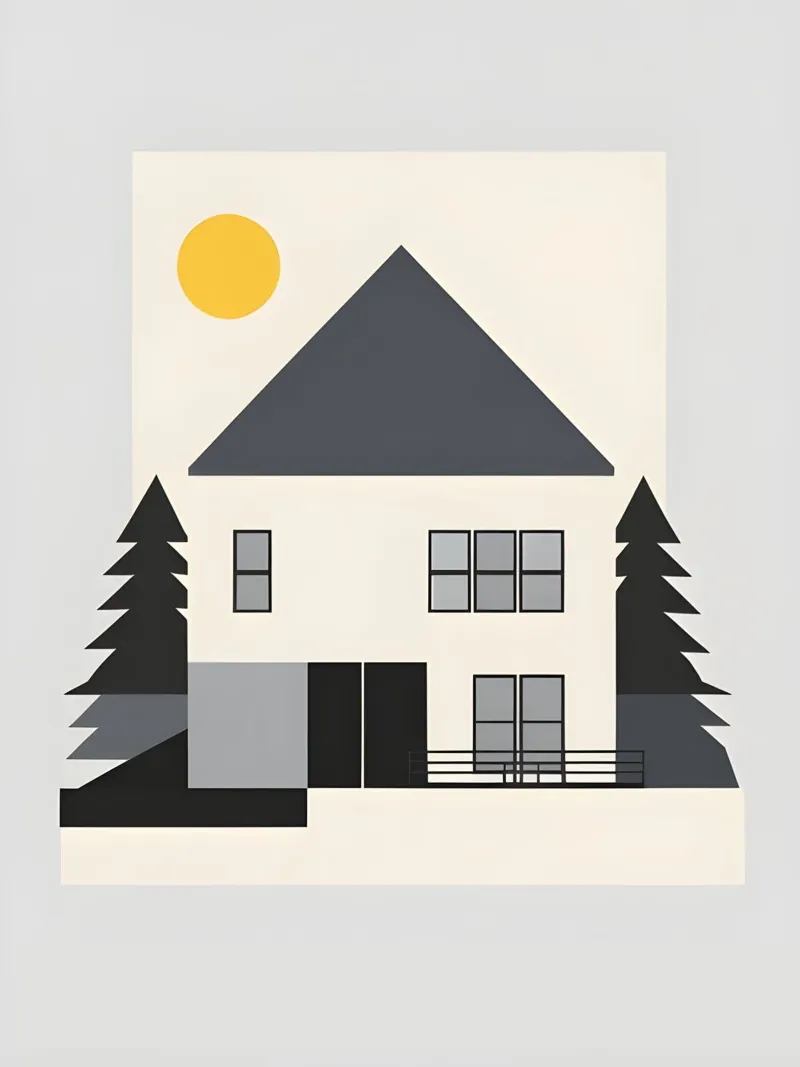 Simple House poster with aluminum frame by The Green Room