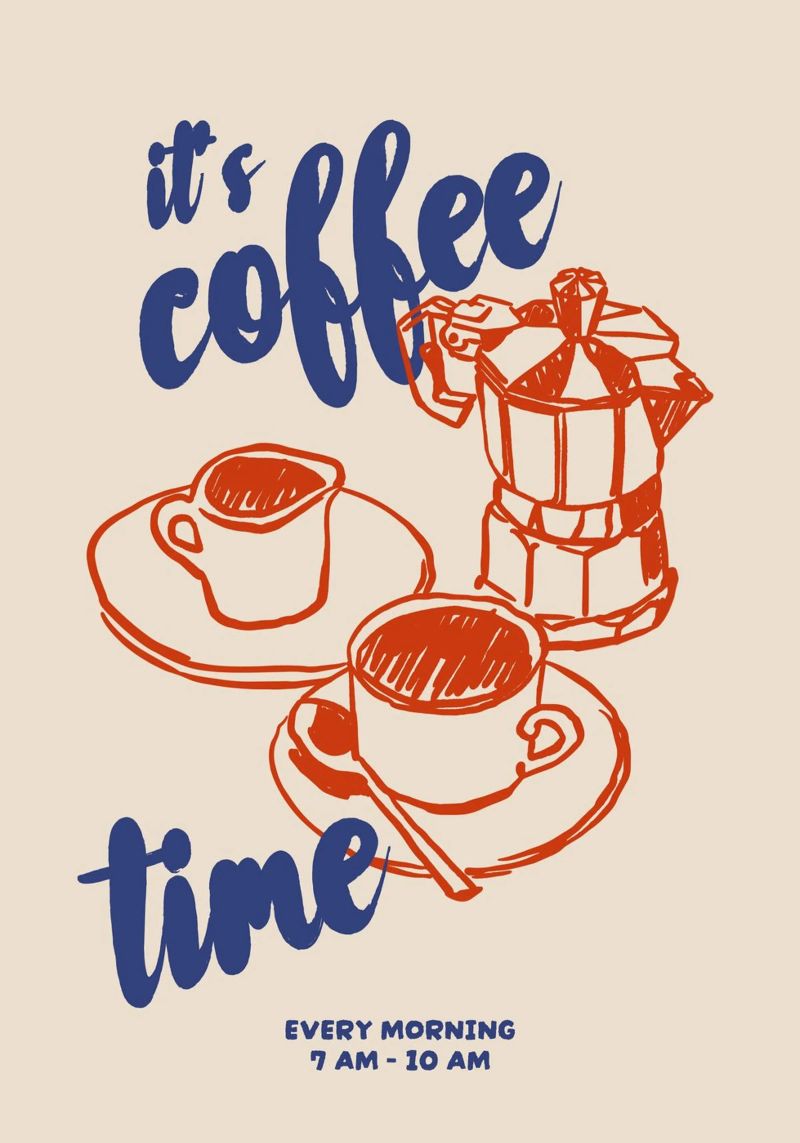 Boho Food 1 Coffee Time poster by Boho Print Collection