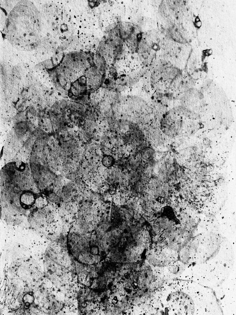 Abstract Artwork Greyscale #3 canvas with Floater frame by kathrinmay