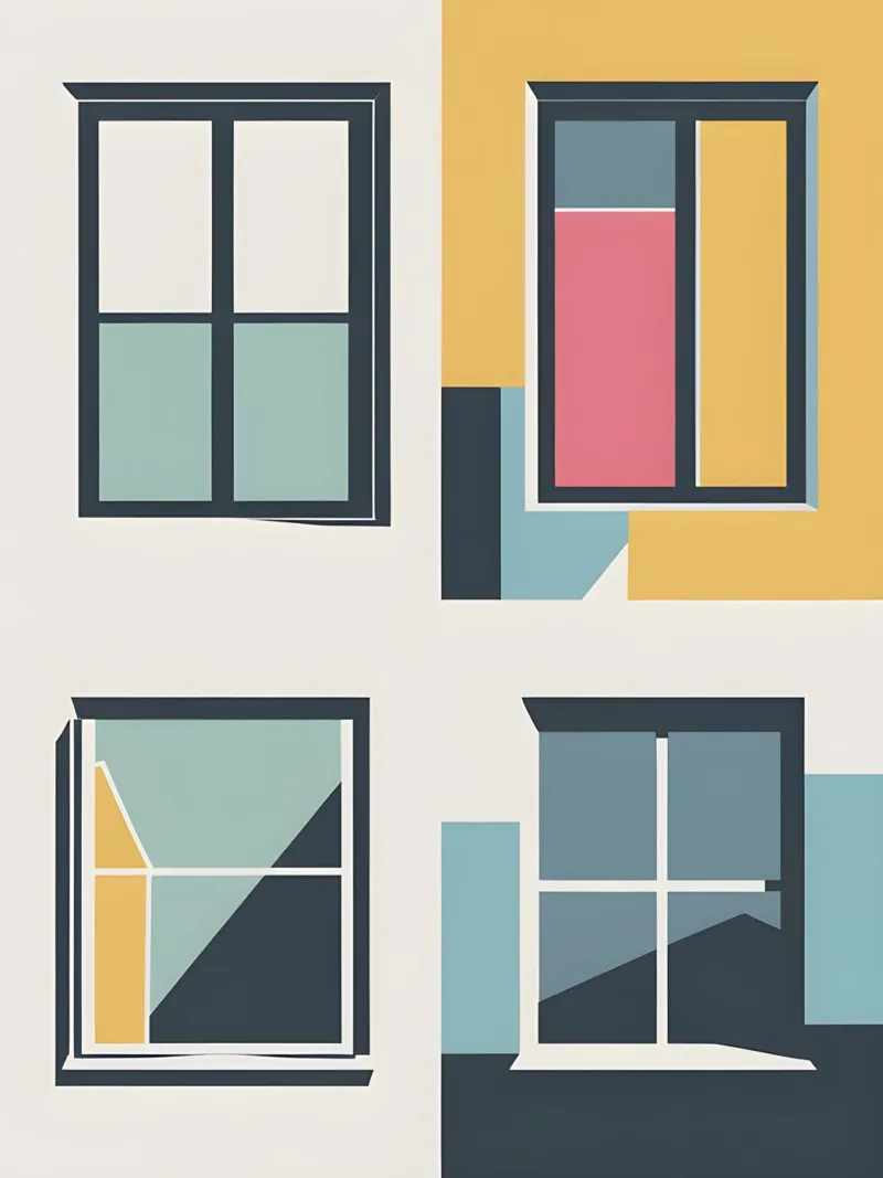 Window Grid canvas with Floater frame by The Green Room