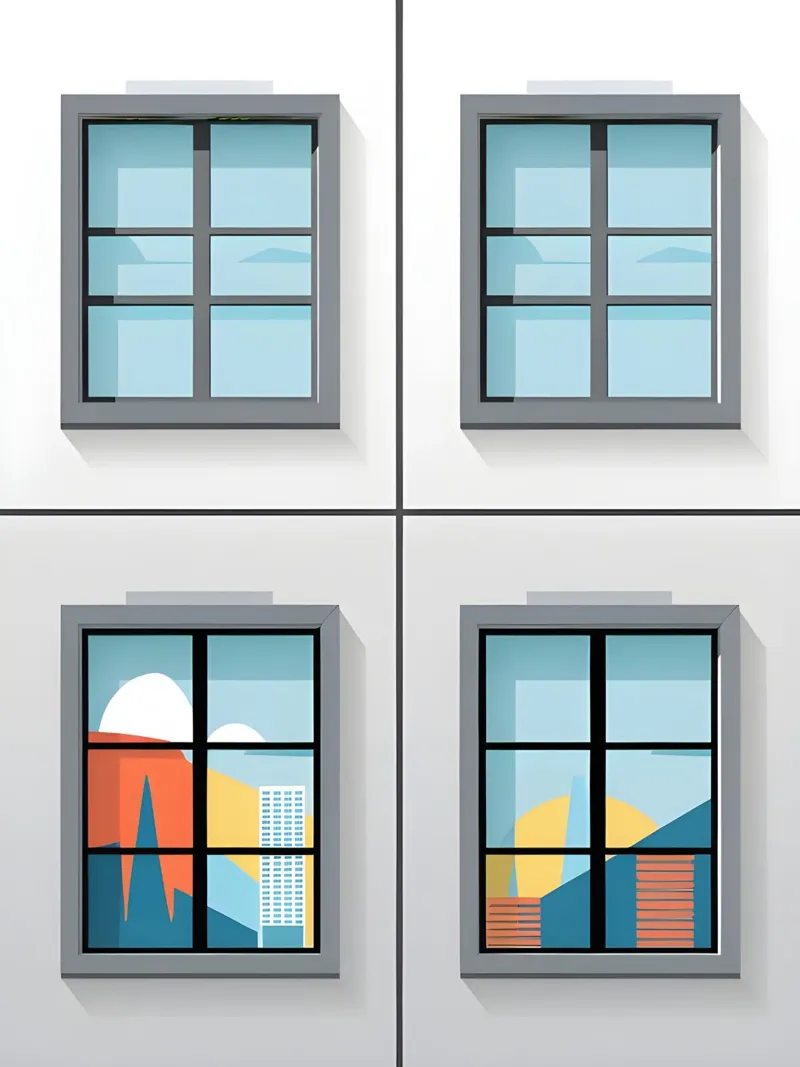 Window Grid canvas with Floater frame by The Green Room