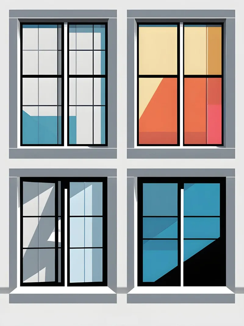 Window Grid canvas with Floater frame by The Green Room