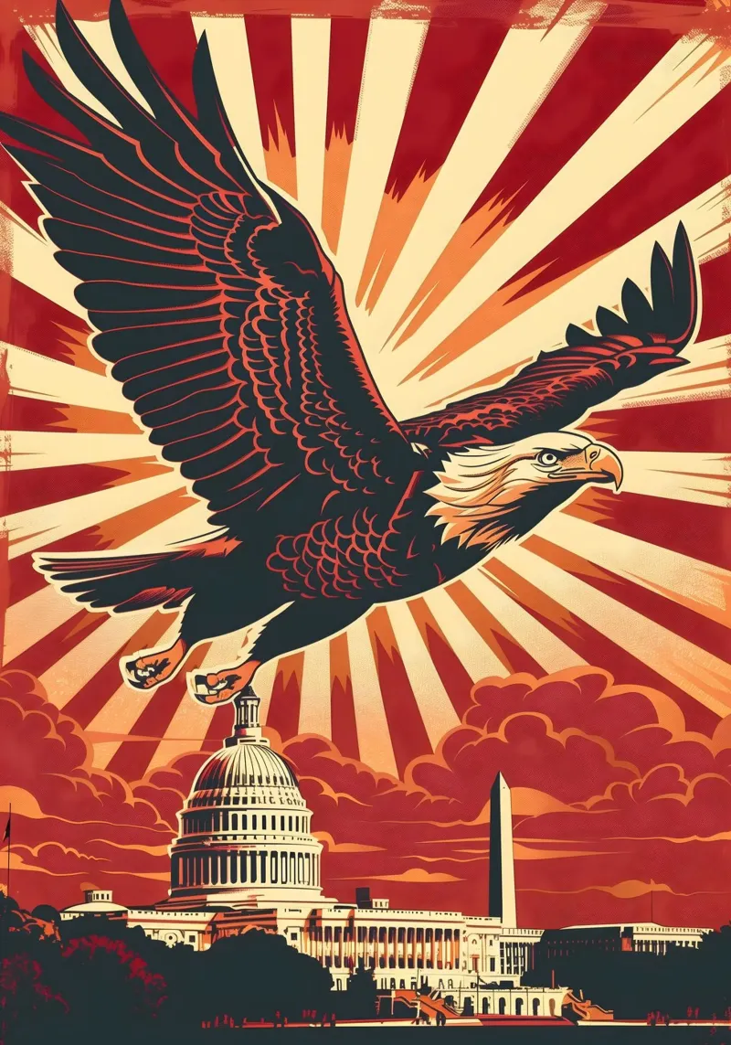 Adelaar Washington Capitool canvas met Baklijst van WILD ART