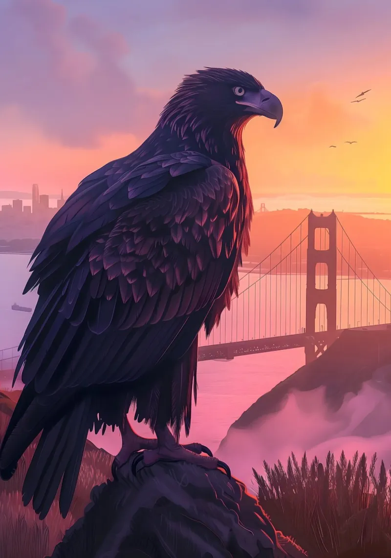 Adler San Francisco Golden Gate Bridge canvas with Floater frame by WILD ART