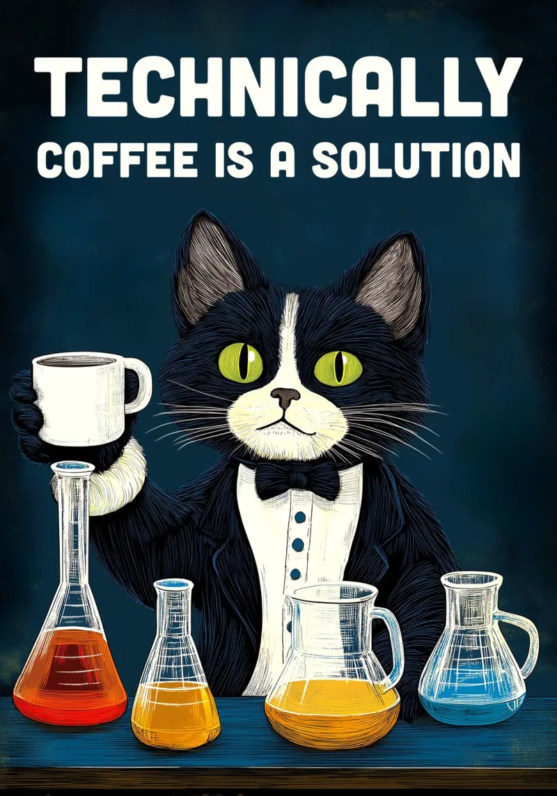 Gatto scienziato del caffè poster da Stellar Creative