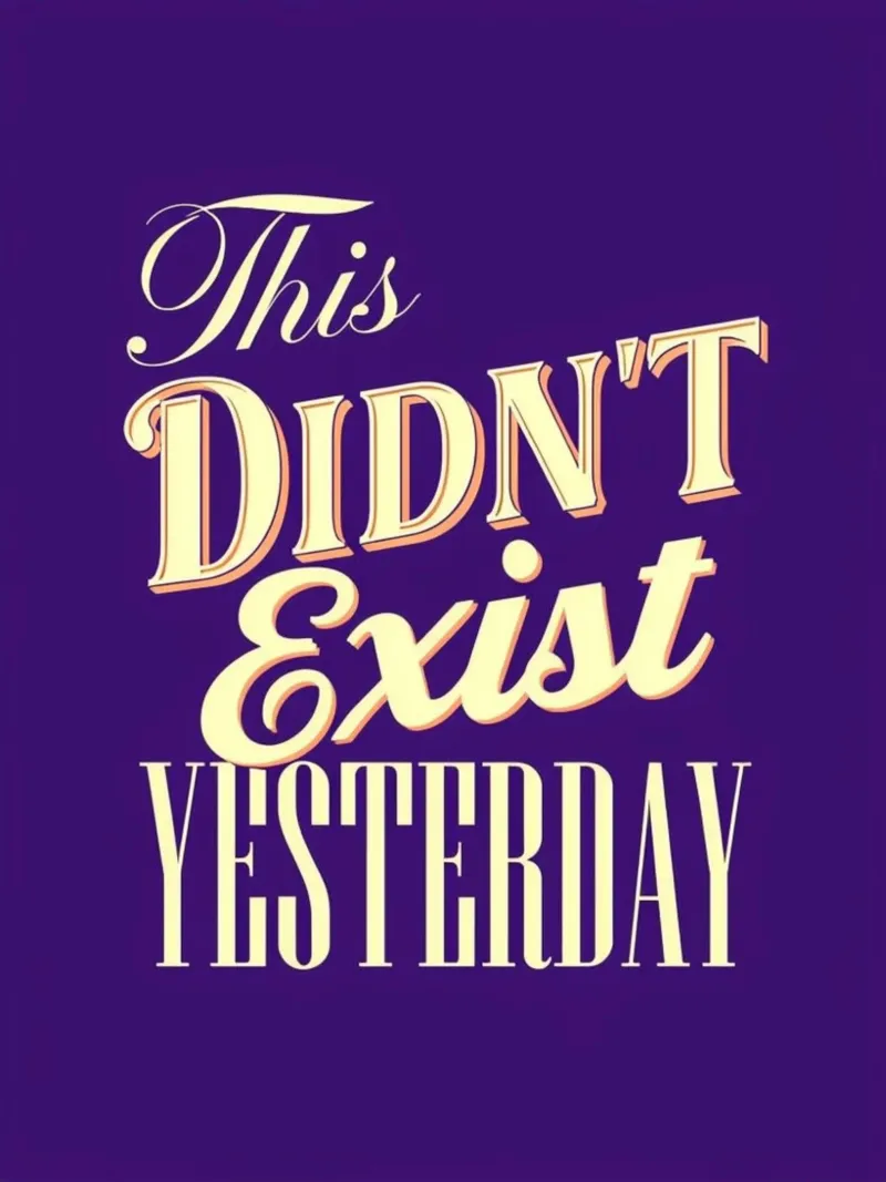 This Didn't Exist Yesterday - Motiverende & Inspirerende Quo canvas met Baklijst van inspirational quote