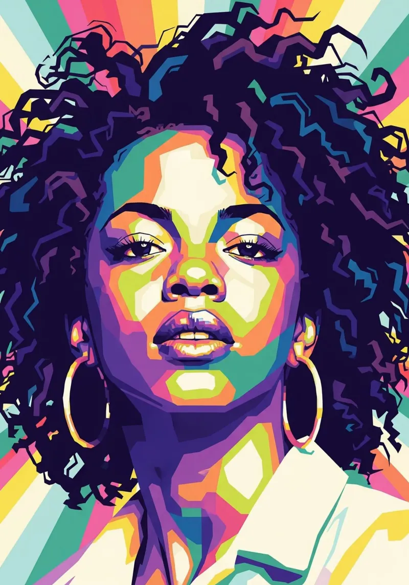Lauryn Hill pop art poster con telaio in legno da Hantamrata