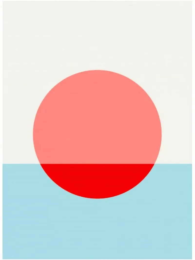 sunset minimalist poster con telaio in plastica da mardaven