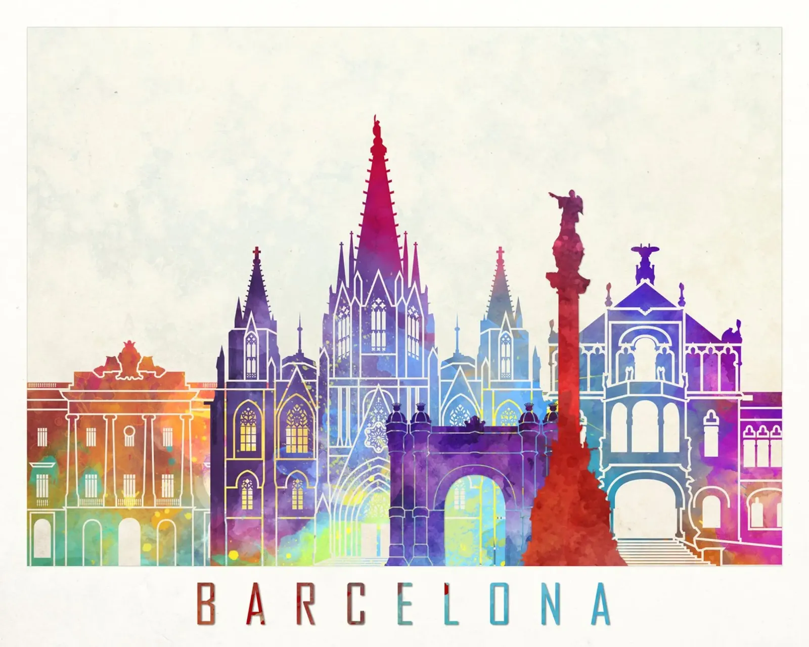 Lo skyline di Barcellona poster da 🎨 Point and Art