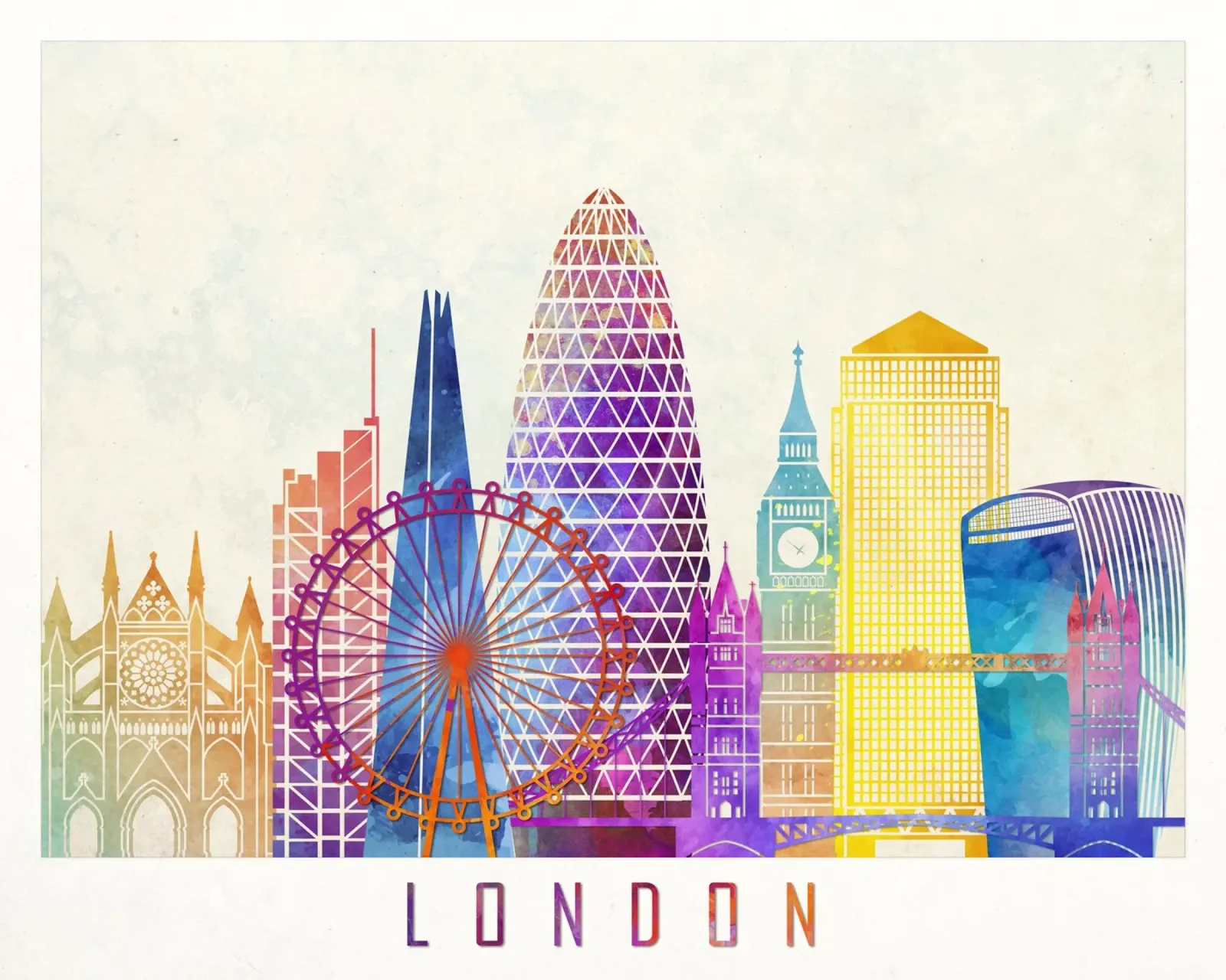 London Skyline canvas with Floater frame by 🎨 Point and Art