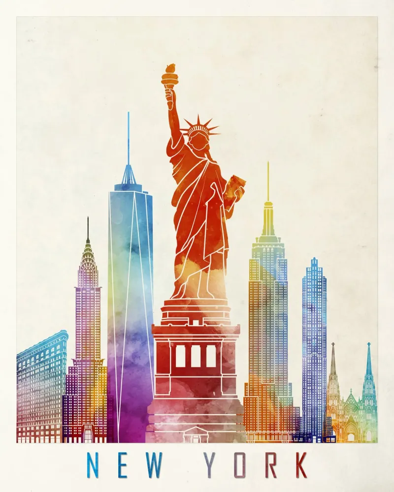 Skyline van New York canvas met Baklijst van 🎨 Point and Art