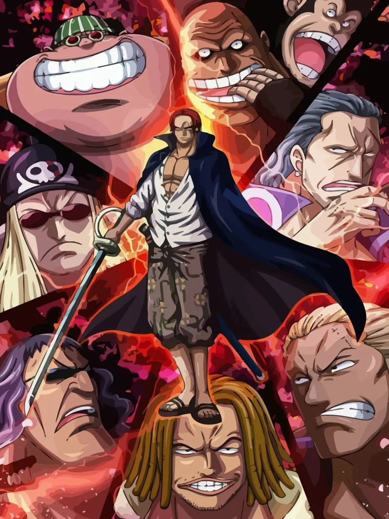 Akagami pirates One Piece tela con Cornice a cassetta da Dumery Art