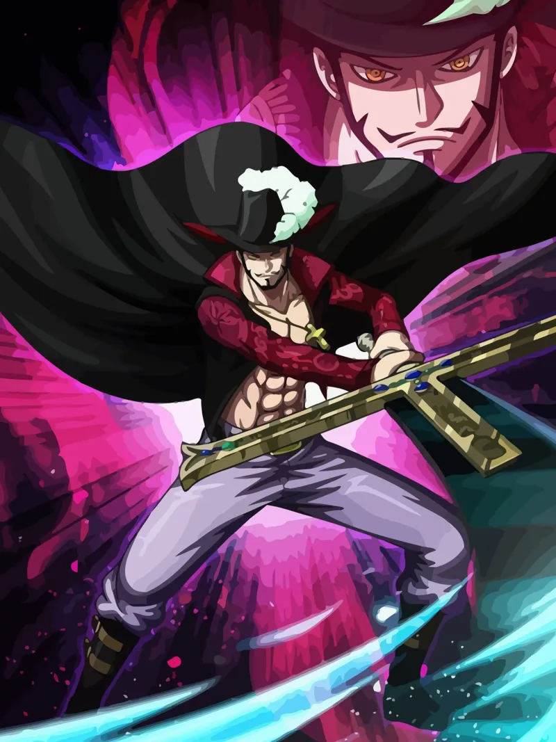 Black Mihawk One Piece canvas with Floater frame by Dumery Art