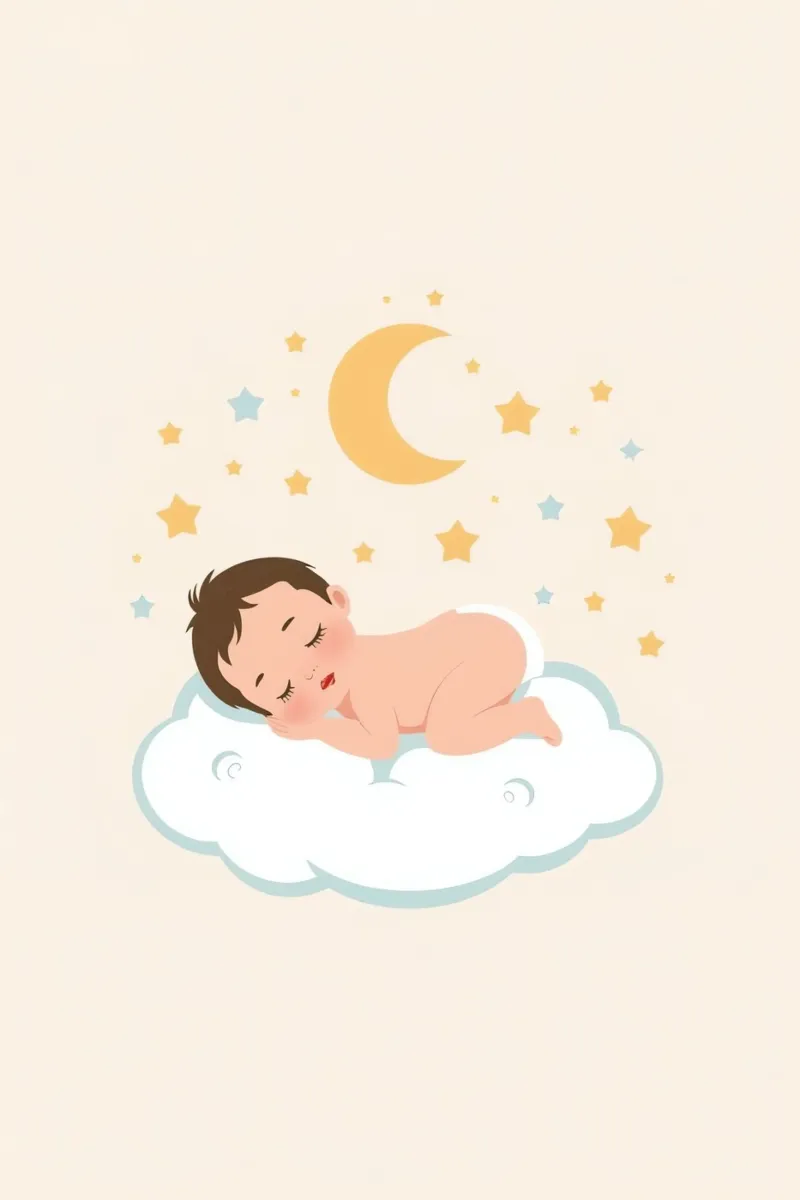 Bambino carino che dorme su una nuvola con luna e stelle tela con Cornice a cassetta da DesignDoodle