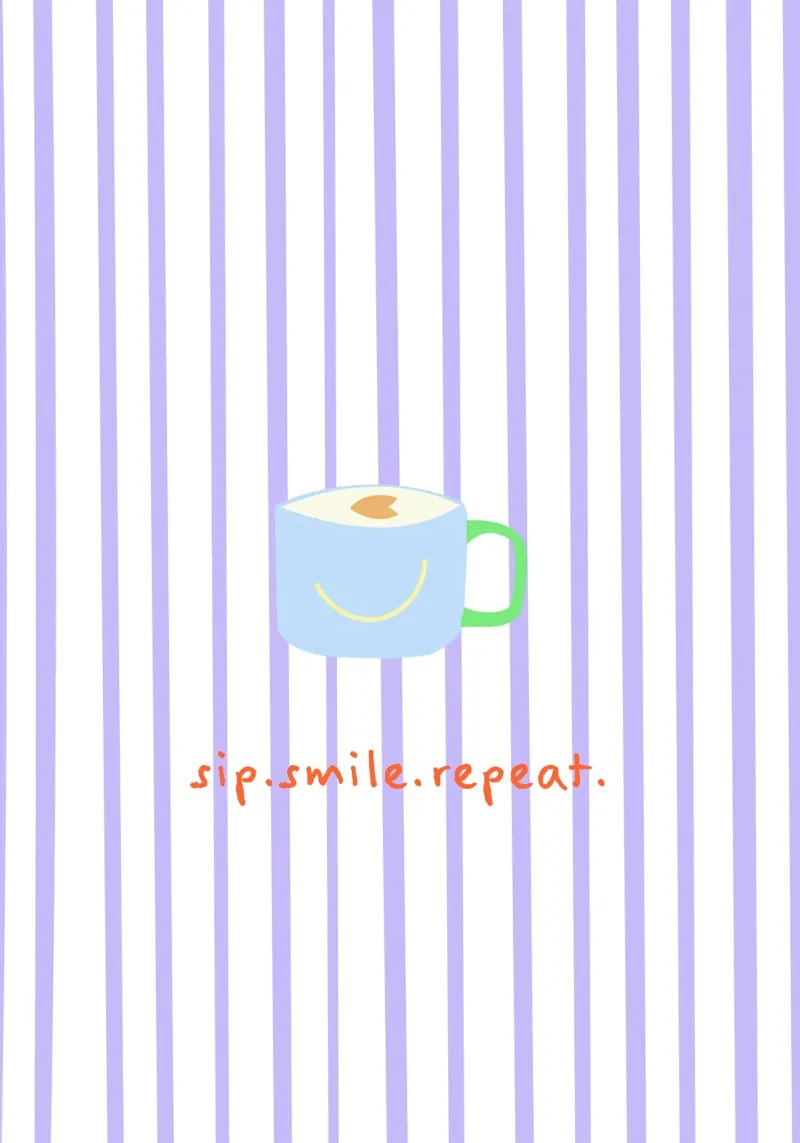 sip.smile.repeat. (Verfügbar in 2 Farbvarianten) canvas with Floater frame by FRICKE DESIGN