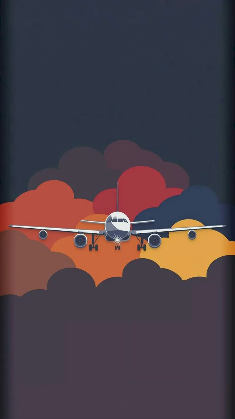 plane in cloud shape colorful poster con telaio in alluminio da vicgaler