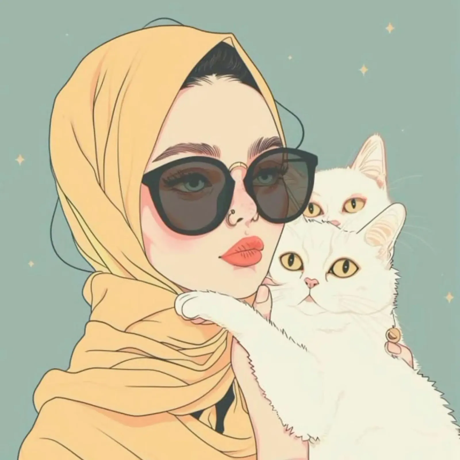 girl with cute cat poster da vicgaler