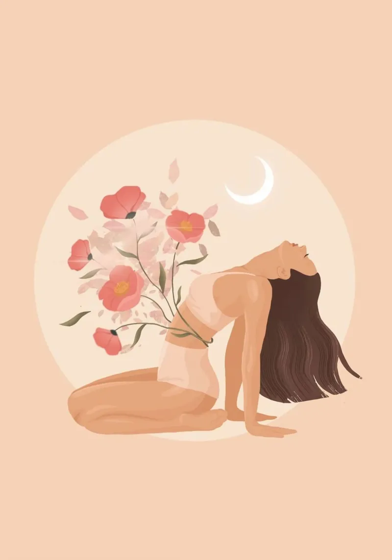 posture girl in pink tone poster da vicgaler
