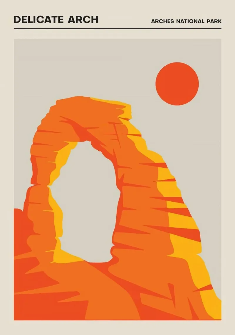 delicate arch sunset poster da jasnet