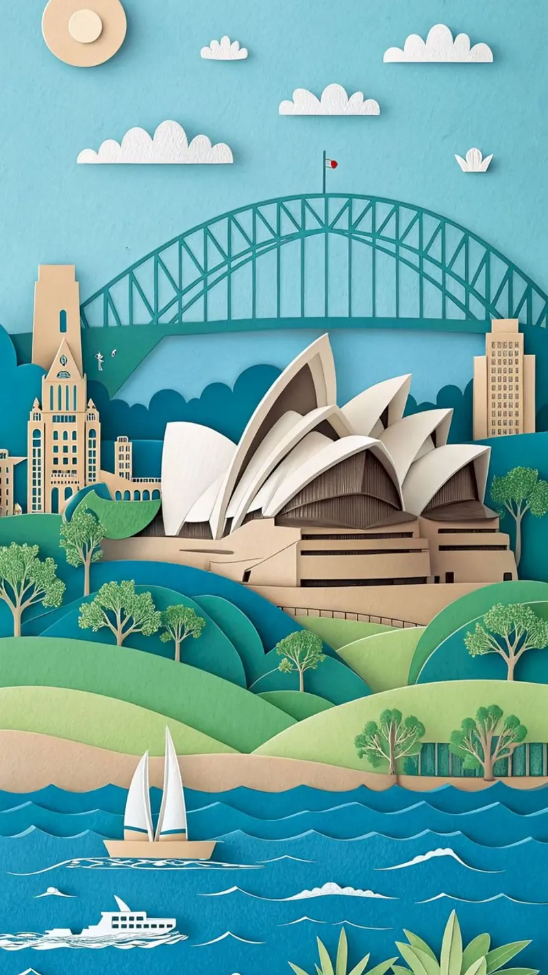 sydney in canvas canvas met Baklijst van vicgaler