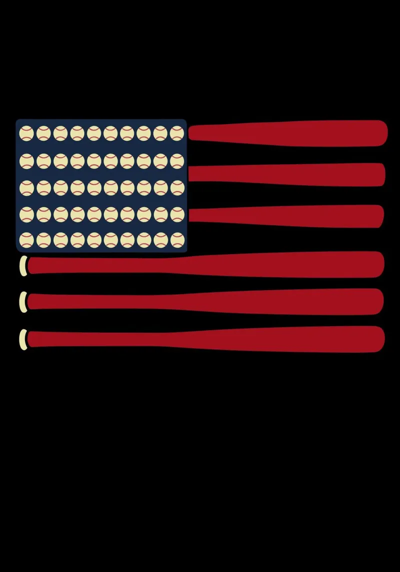 Baseball American Flag Art canvas met Baklijst van ramosashop