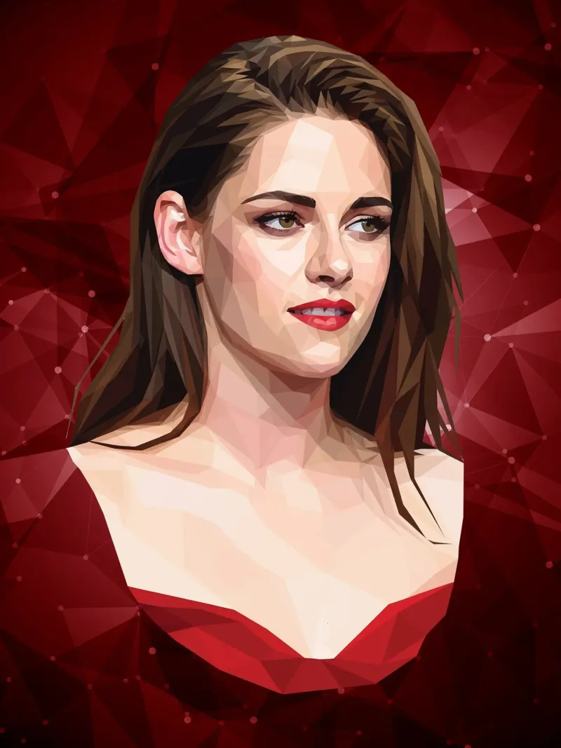 Kristen Stewart Lowpoly tela con Cornice a cassetta da Low Profile