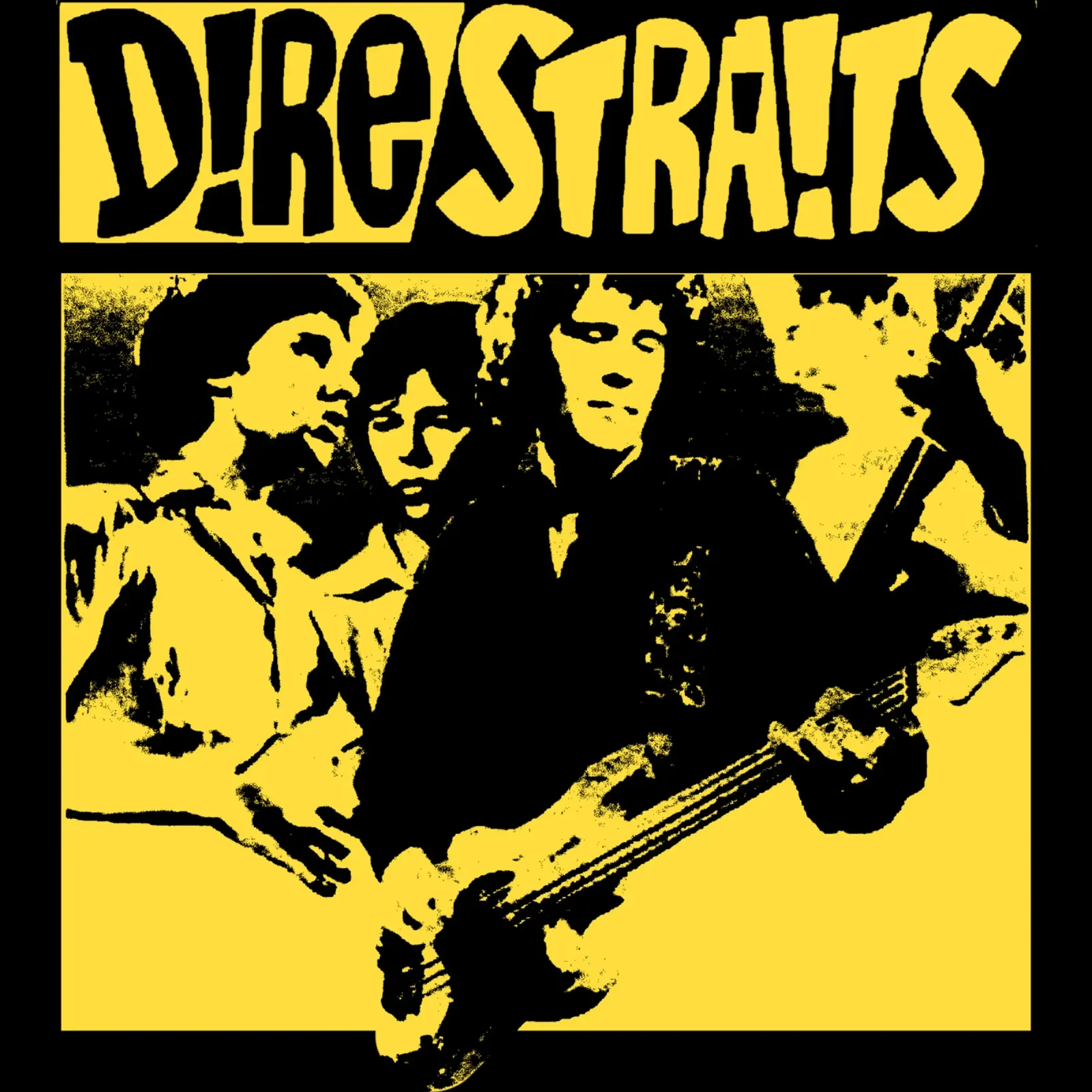 Grunge Style Dire Straits Rock Band lienzo con Marco flotante de grass.studio_