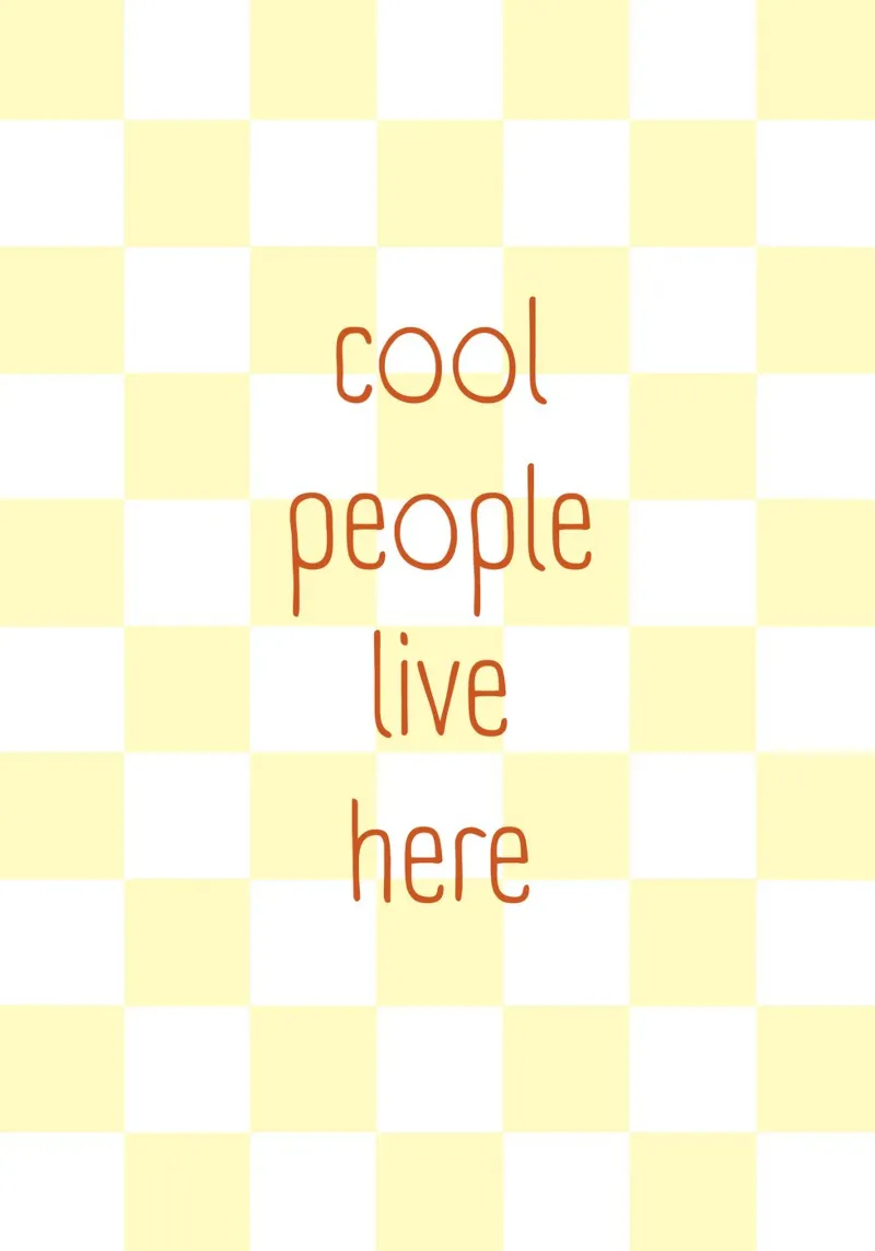 Cool People Yellow Check poster da Poster Print Studio