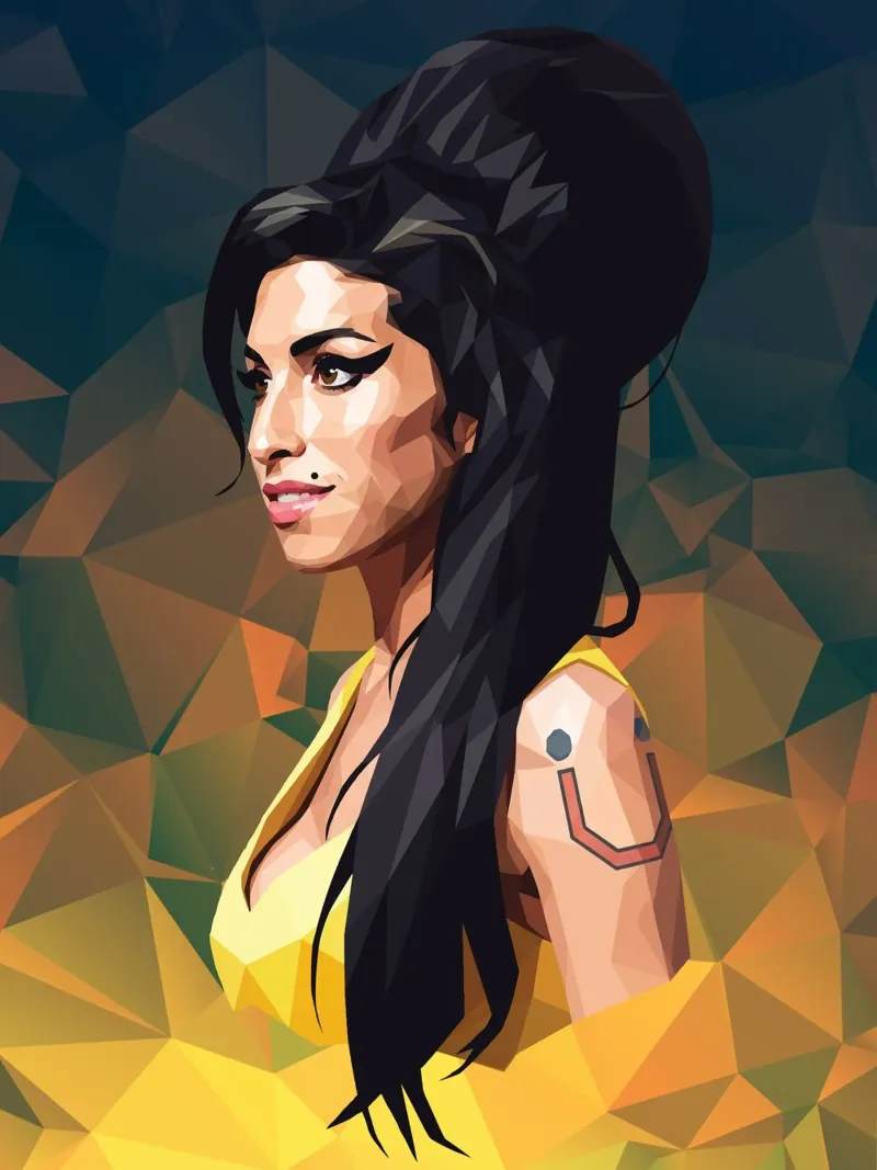 Amy Winehouse Lowpoly poster da Low Profile