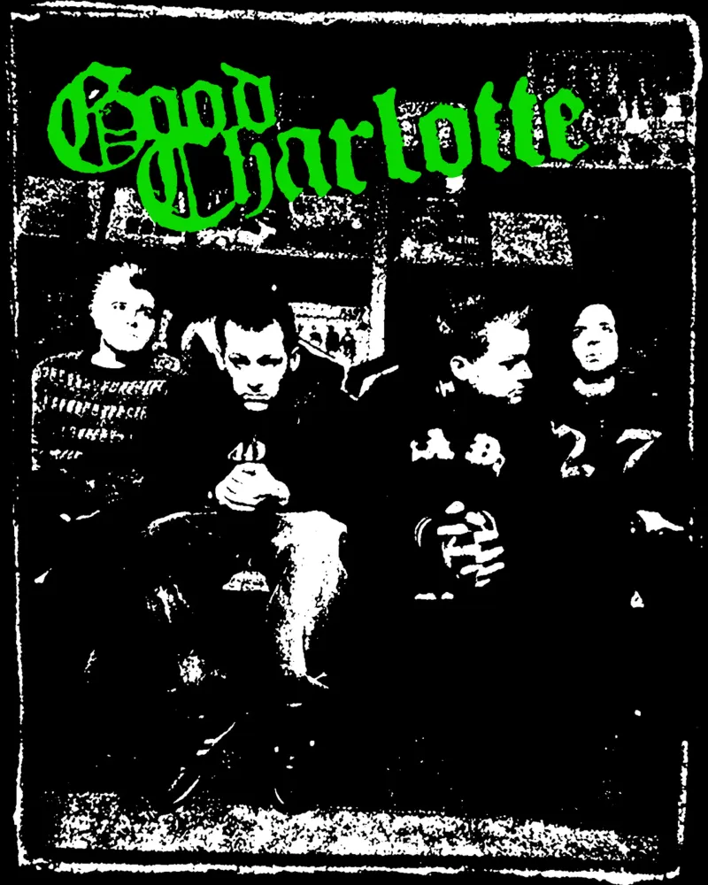 Good Charlotte Silhouette Pop Punk tela con Cornice a cassetta da igoshdesigns