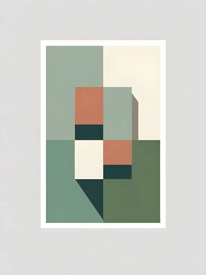 Color Blocks canvas with Floater frame by The Green Room