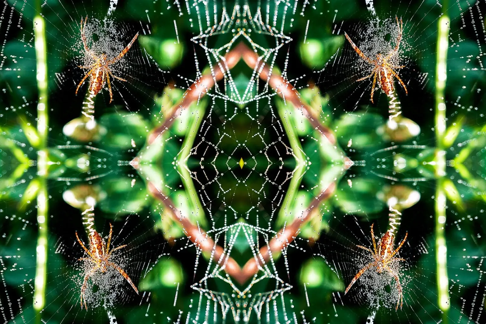 Spinnenweb magisch portaal - abstracte kunstdruk poster met kunststof frame van jay