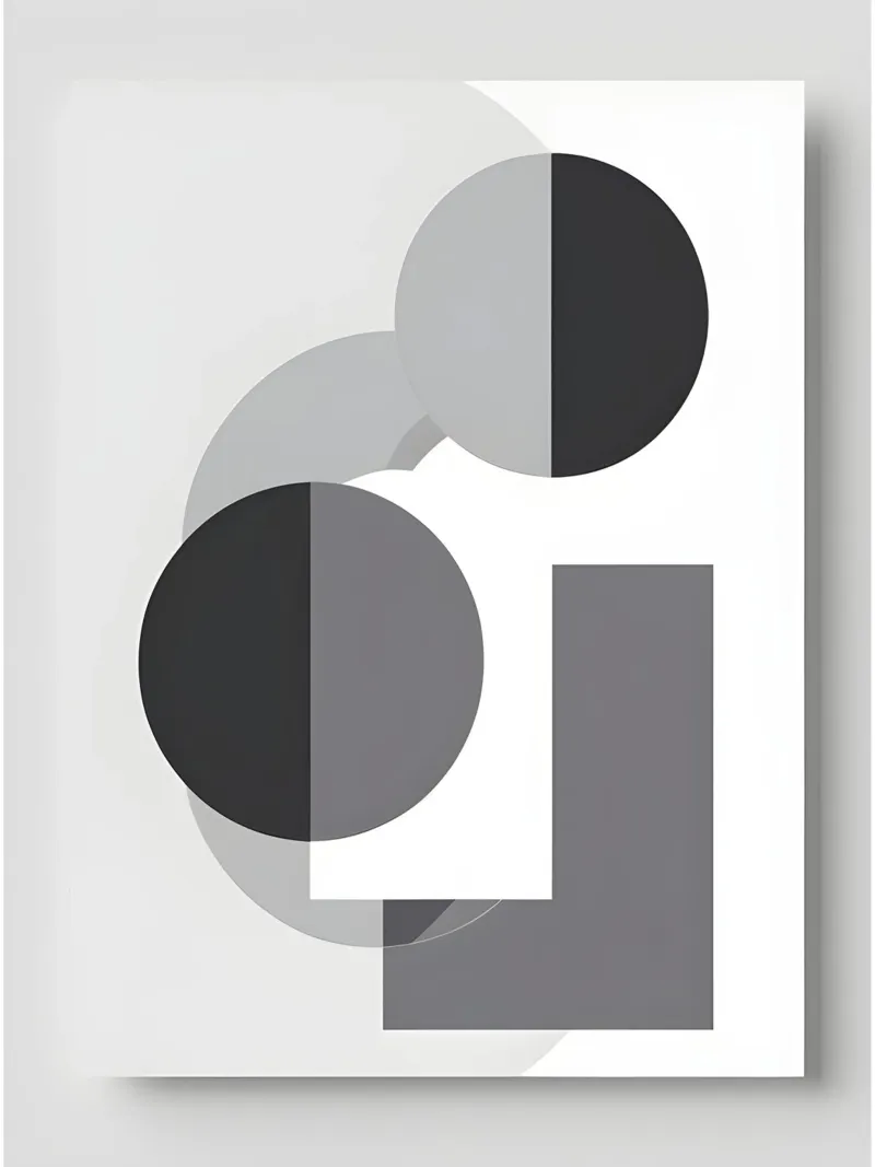Abstract geometric canvas with Floater frame by The Green Room