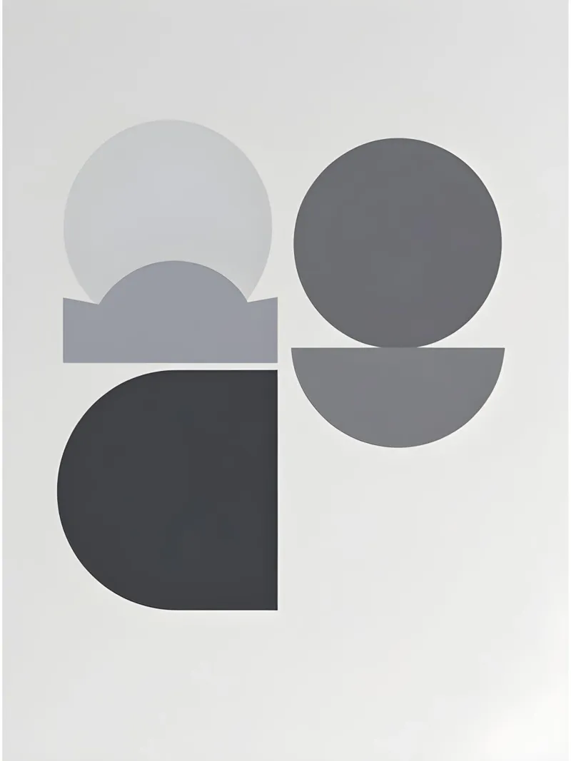 Abstract geometric canvas with Floater frame by The Green Room