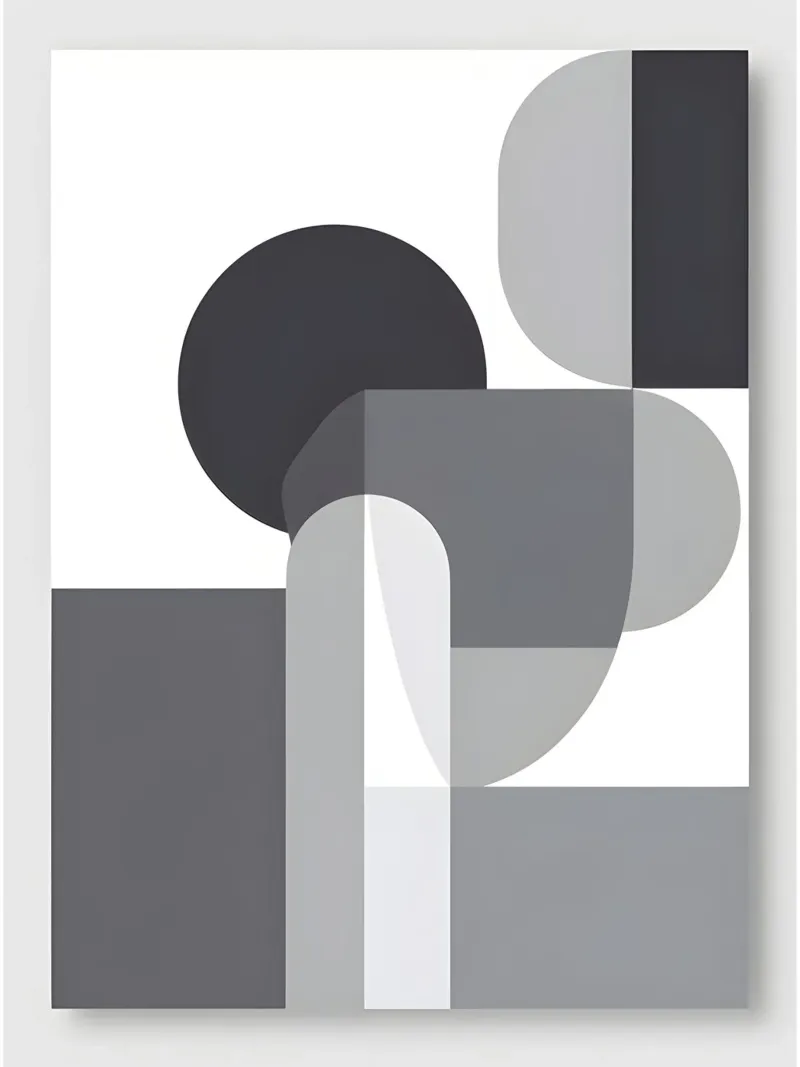 Abstract geometric canvas with Floater frame by The Green Room