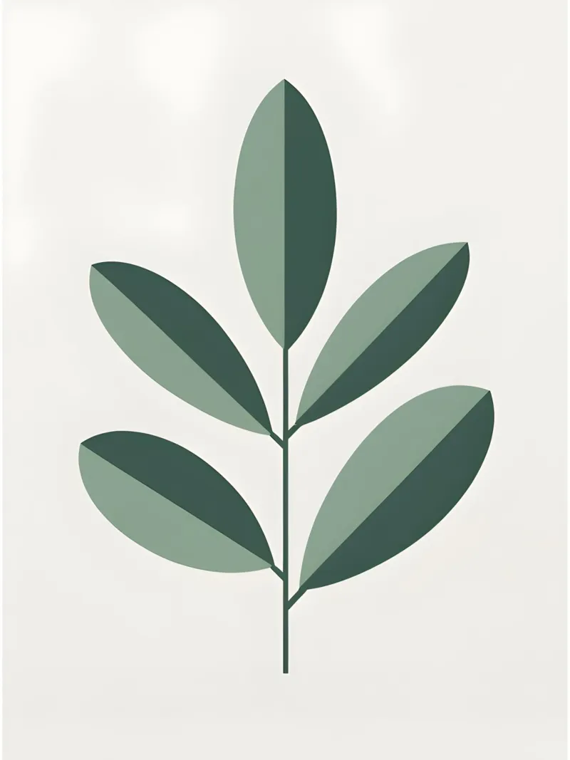 Olive Branch Leaf canvas with Floater frame by The Green Room