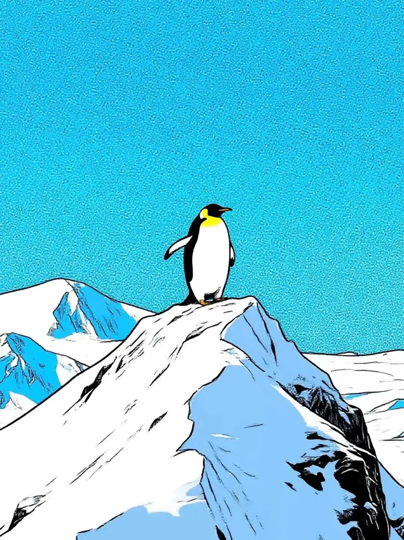 Penguin Arctic canvas with Floater frame by knowledge
