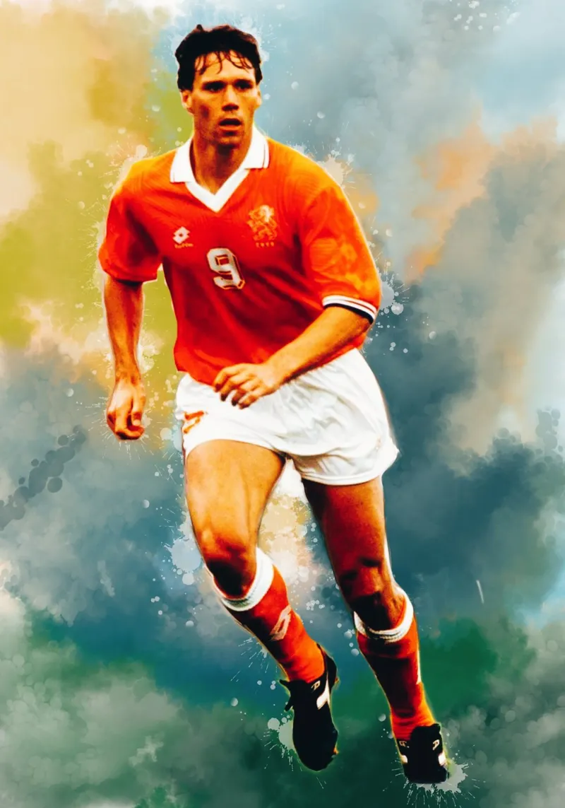 Marco Van Basten - Netherlands footballer canvas with Floater frame by Lembayung art