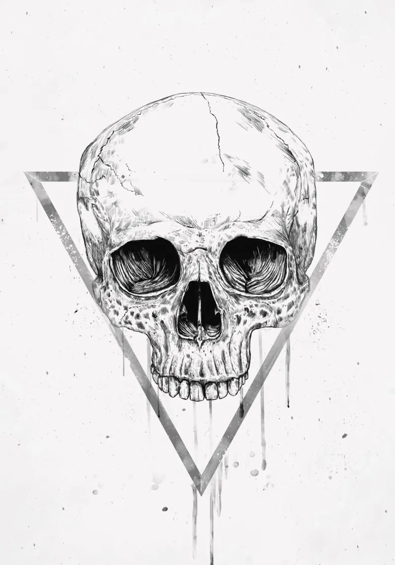 Skull in a triangle (b&w) hahnemühle de Balazs Solti