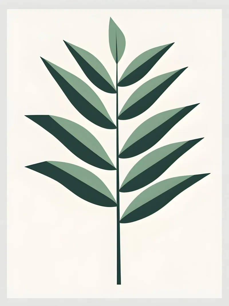 Palmblad canvas met Baklijst van The Green Room