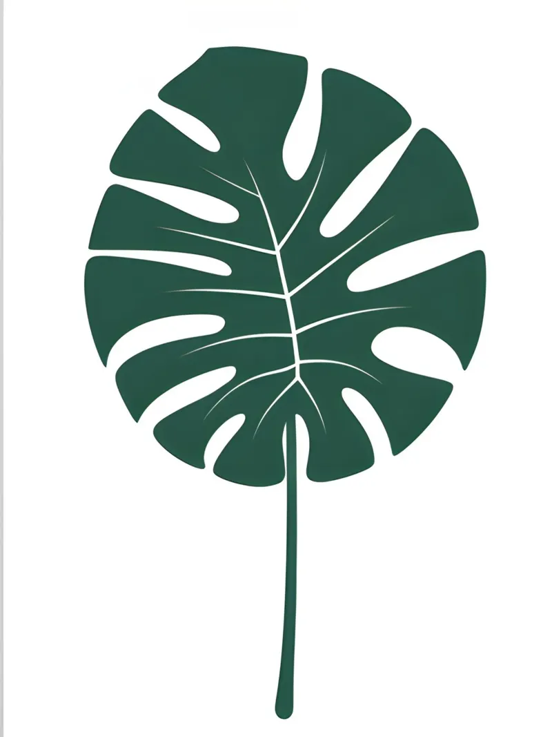 Foglia di Monstera tela con Cornice a cassetta da The Green Room