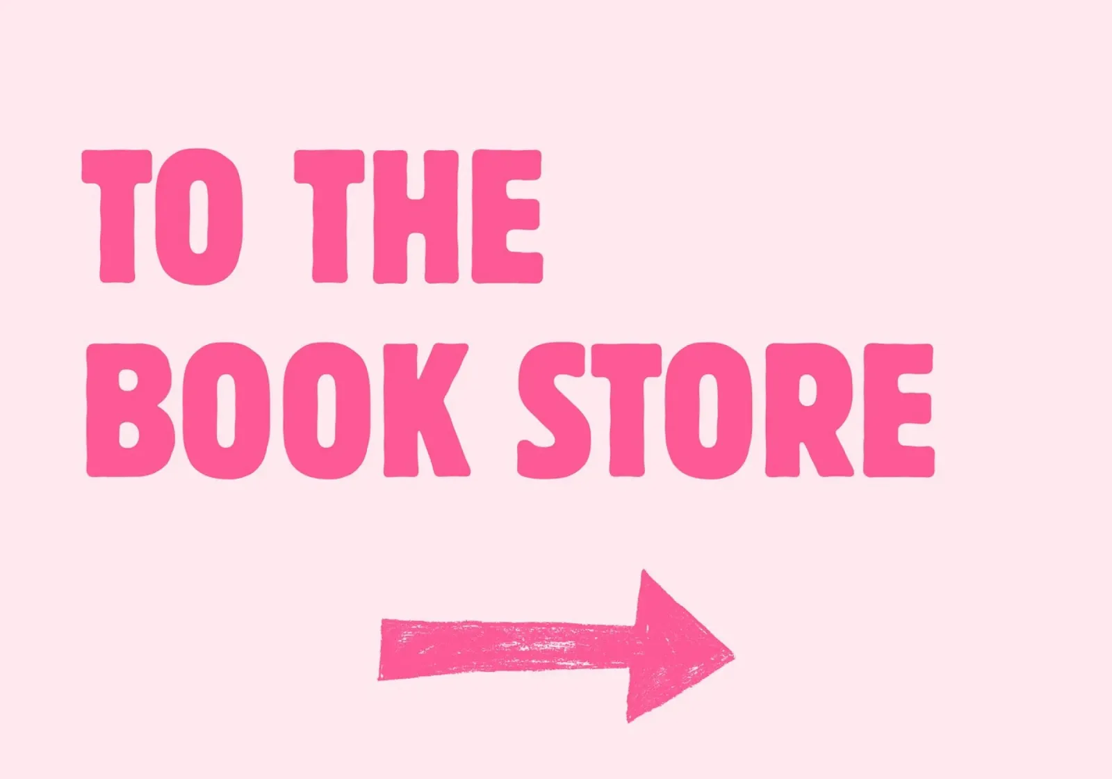 Stampa "To The Bookstore", freccia rosa per gli amanti dei libri poster da vintagepod