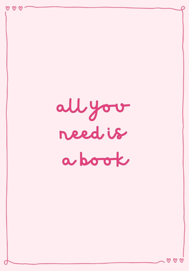 All You Need is a Book Minimalist Quote Poster canvas with Floater frame by vintagepod