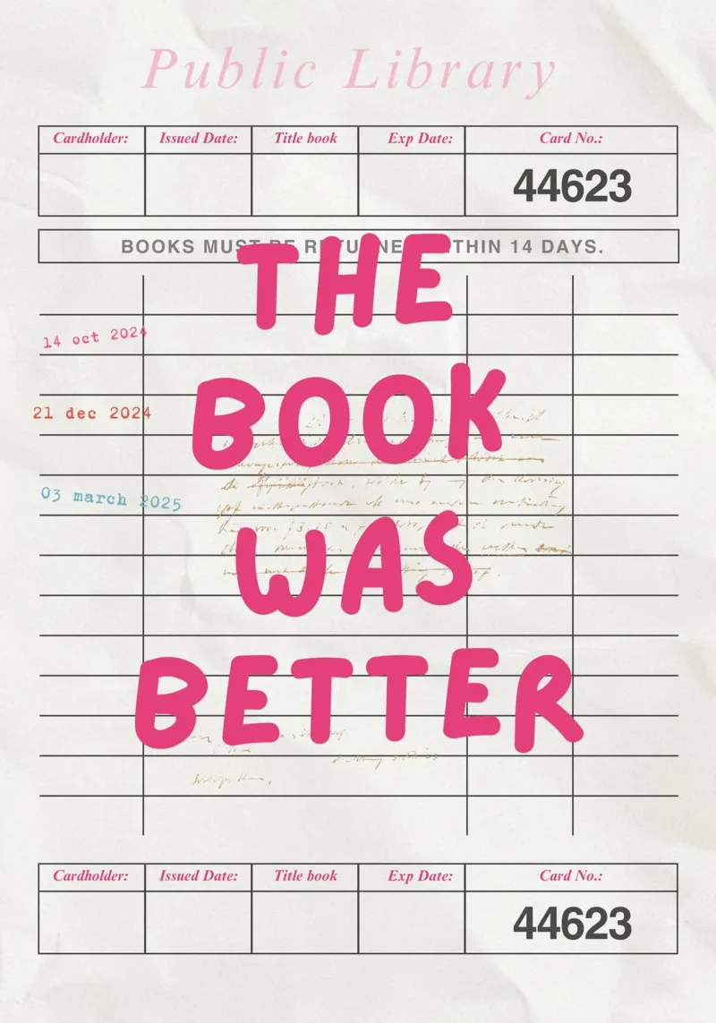 The Book Was Better Funny Library Card Print poster with wooden frame by vintagepod
