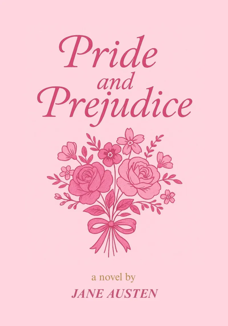 Orgoglio e pregiudizio Jane Austen Copertina del libro poster con telaio in plastica da vintagepod
