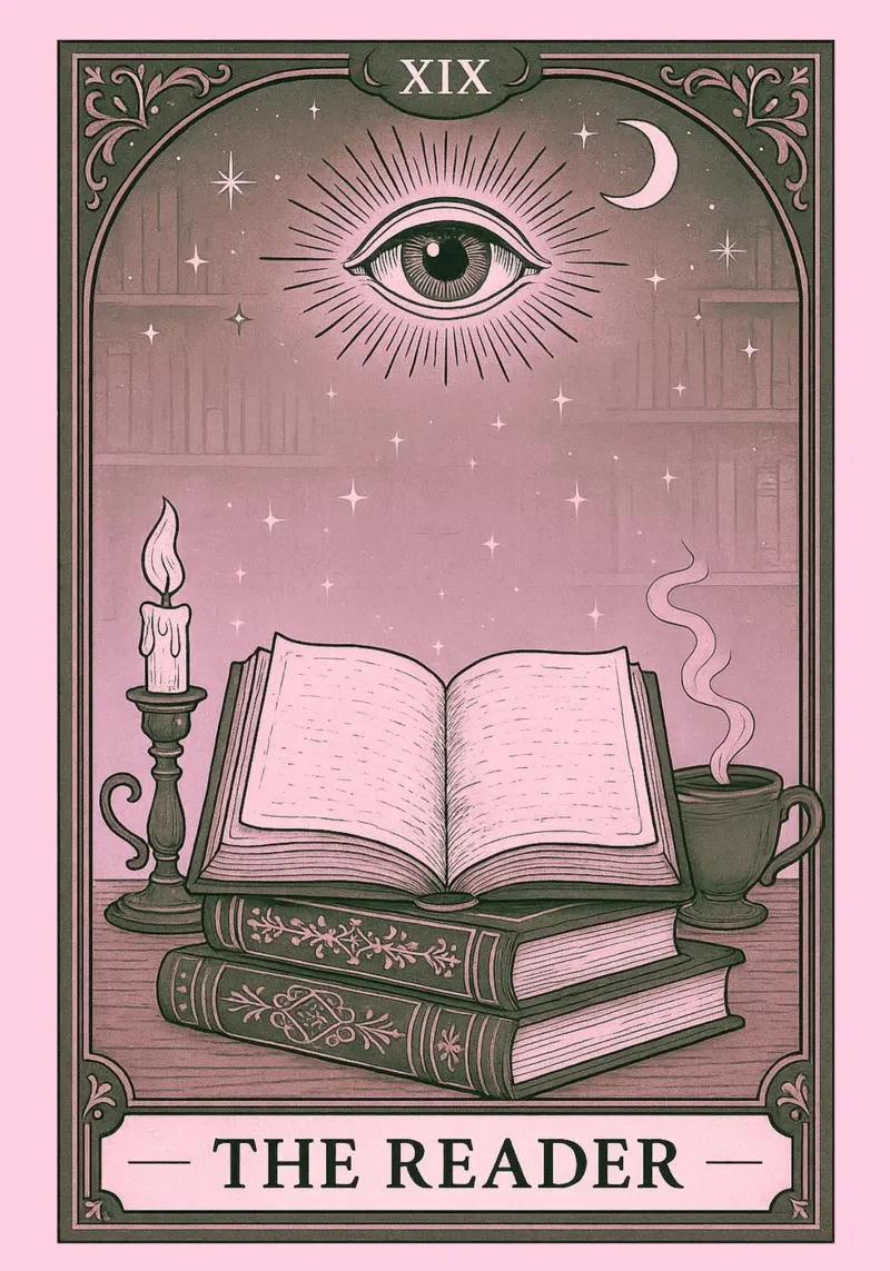 Il lettore di tarocchi Dark Academia Poster poster con telaio in alluminio da vintagepod