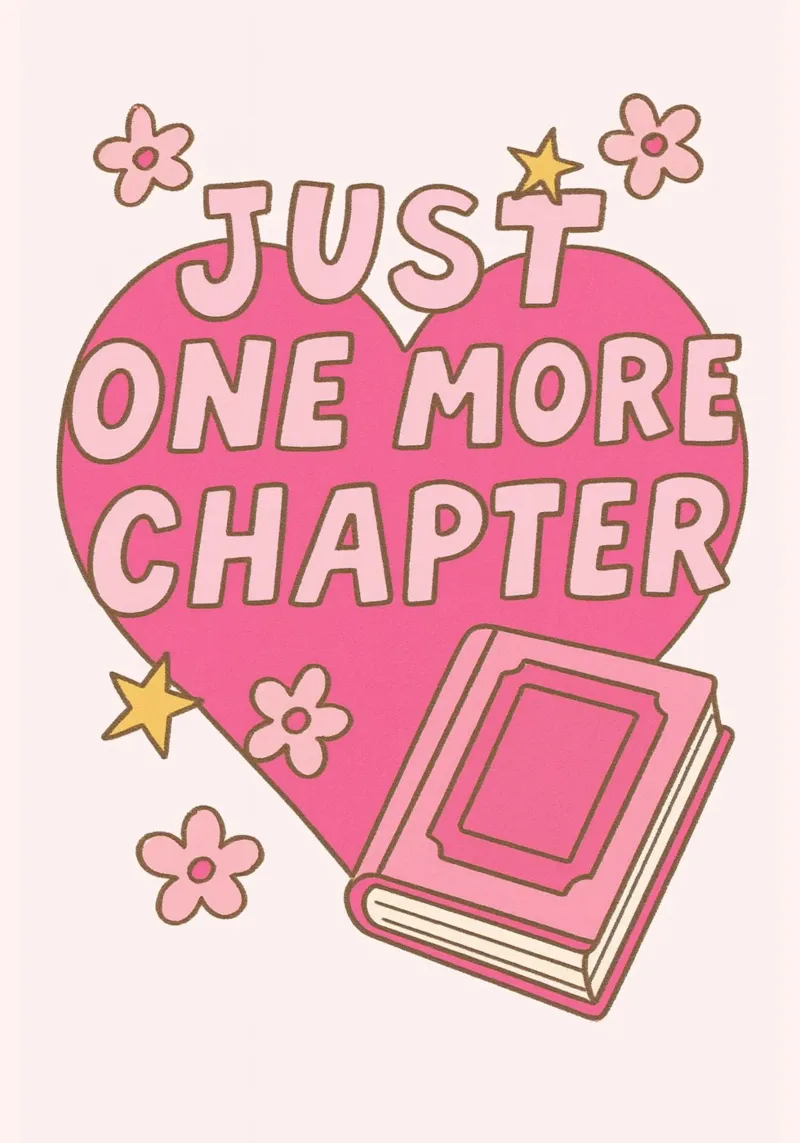 Just One More Chapter Book Lover Retro Print canvas with Floater frame by vintagepod