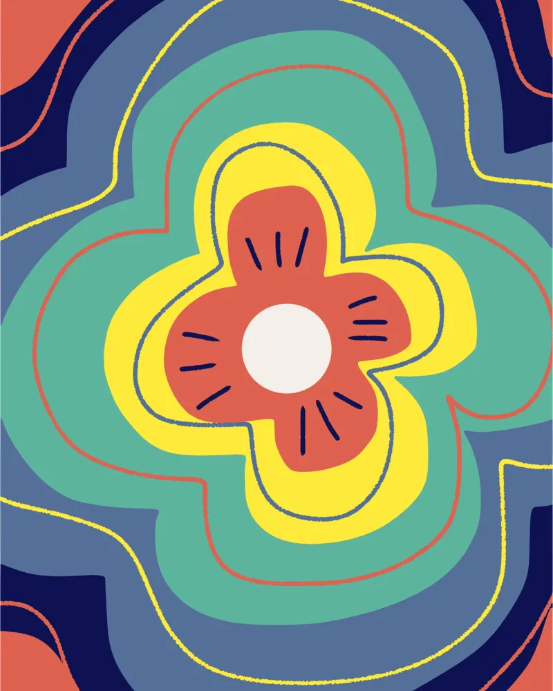 Fioritura tricolore poster con telaio in plastica da Little Dean