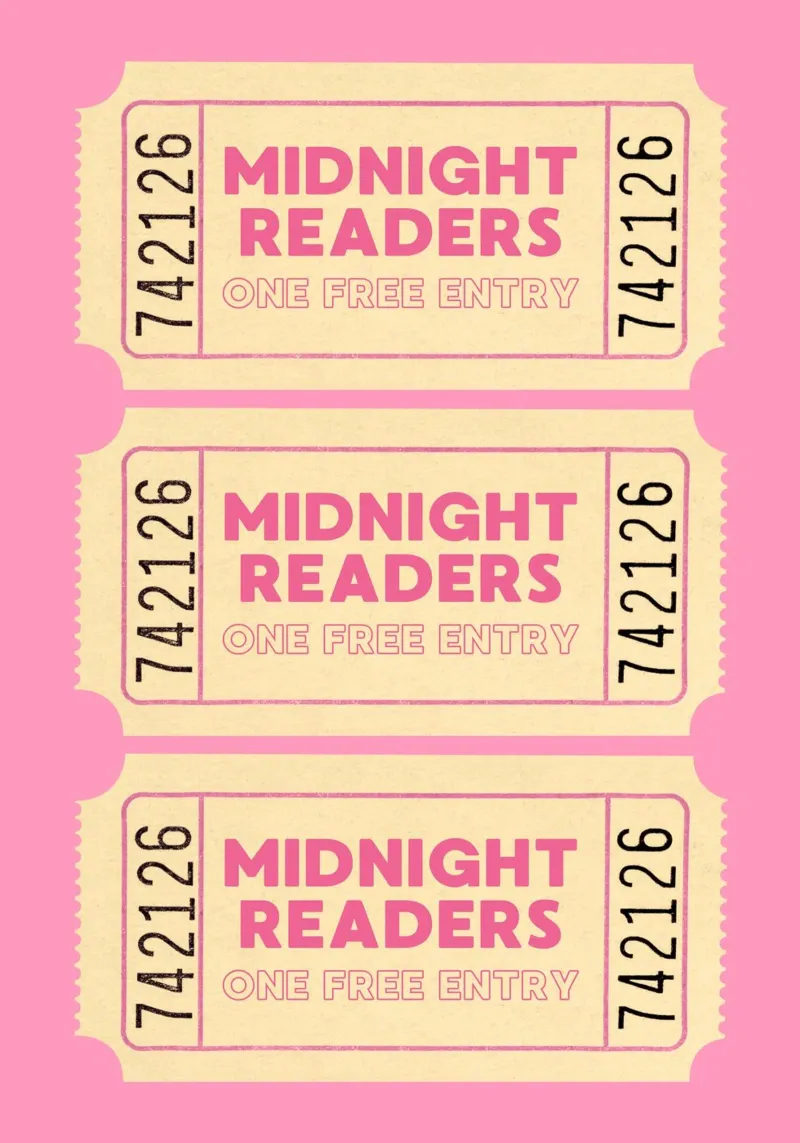 Lecteurs de minuit Impression d'un billet d'entrée gratuit poster de vintagepod