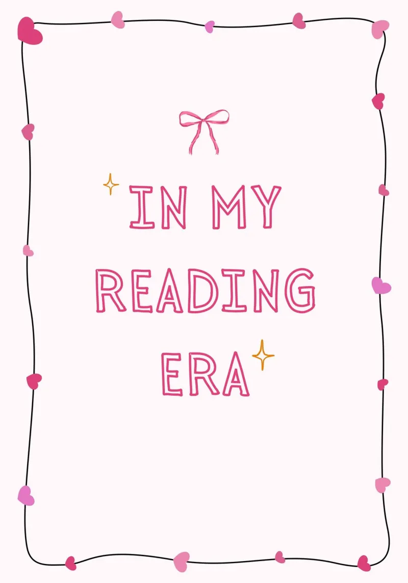 In My Reading Era Poster estetico carino tela con Cornice a cassetta da vintagepod